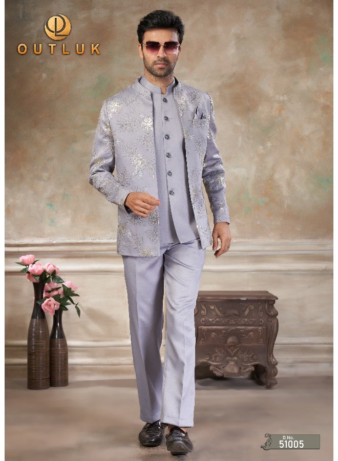 OUTLUK Lavender Jodhpuri Suit for Men - Image 1